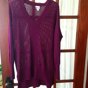 Burgundy Stylus open stitch XL sweater